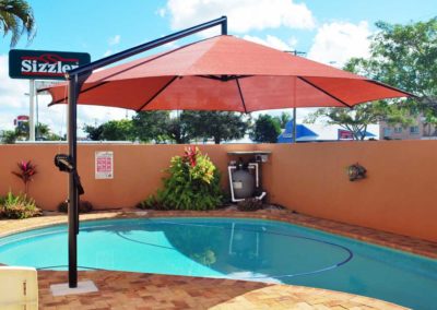 Red On Black Motel Pool Umbrella