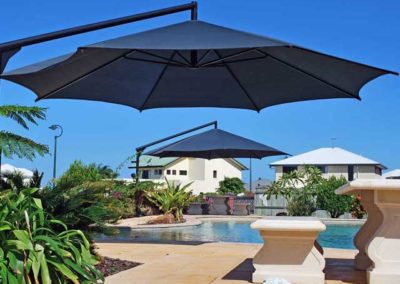 Dual Black Pool Umbrellas