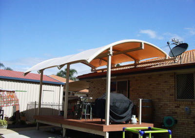 Barrel Vault Structure with PVC Cover over deck 1